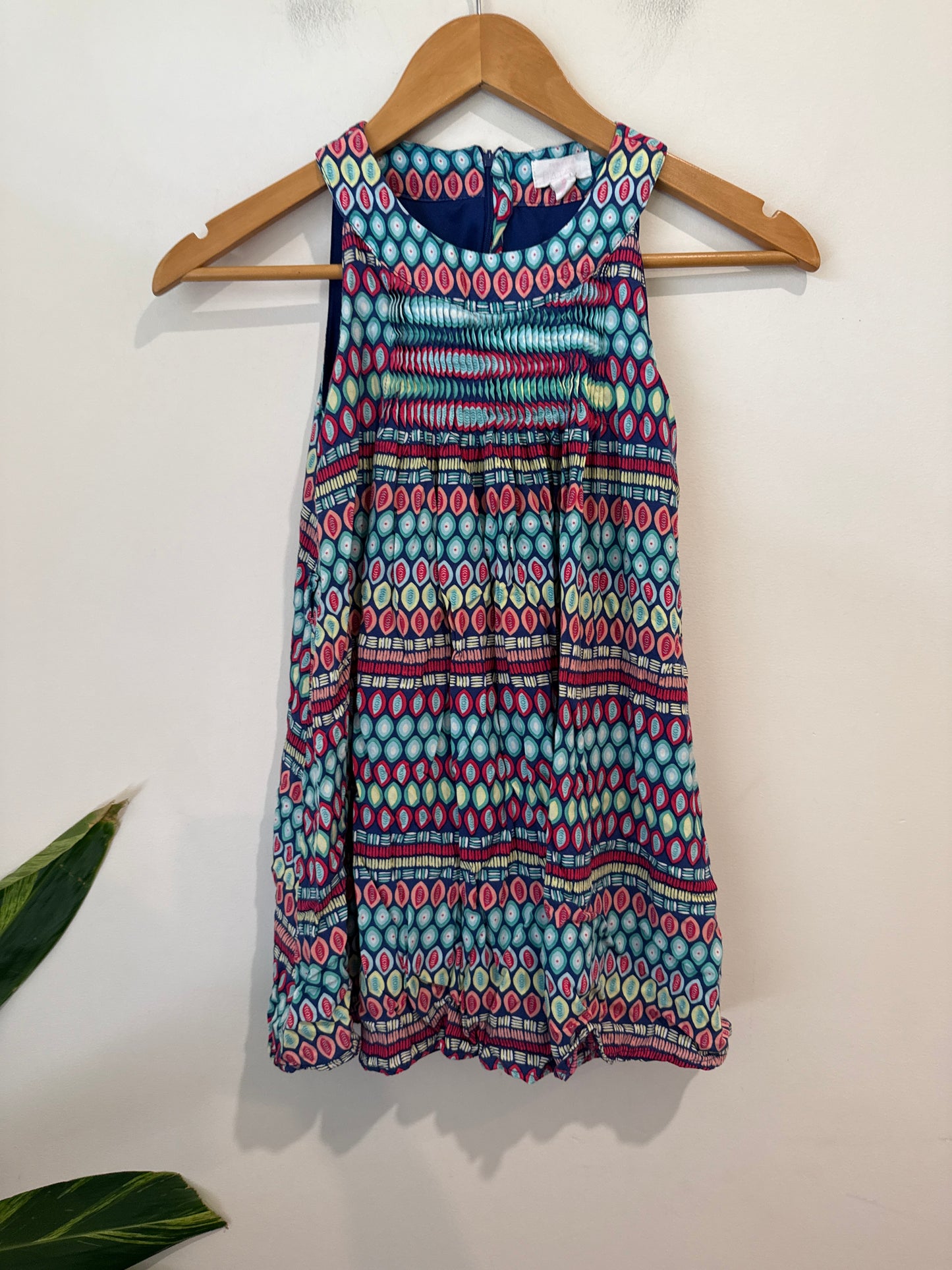 Kids Sleeveless Geometric Print Sundress