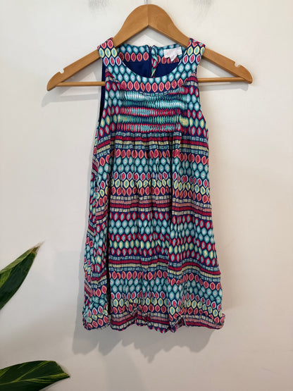 Kids Sleeveless Geometric Print Sundress