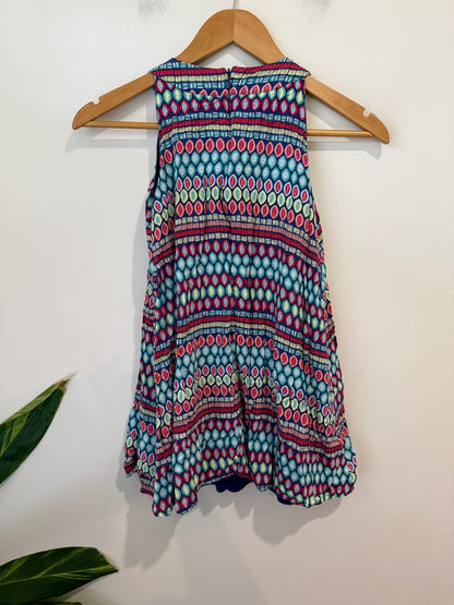 Kids Sleeveless Geometric Print Sundress