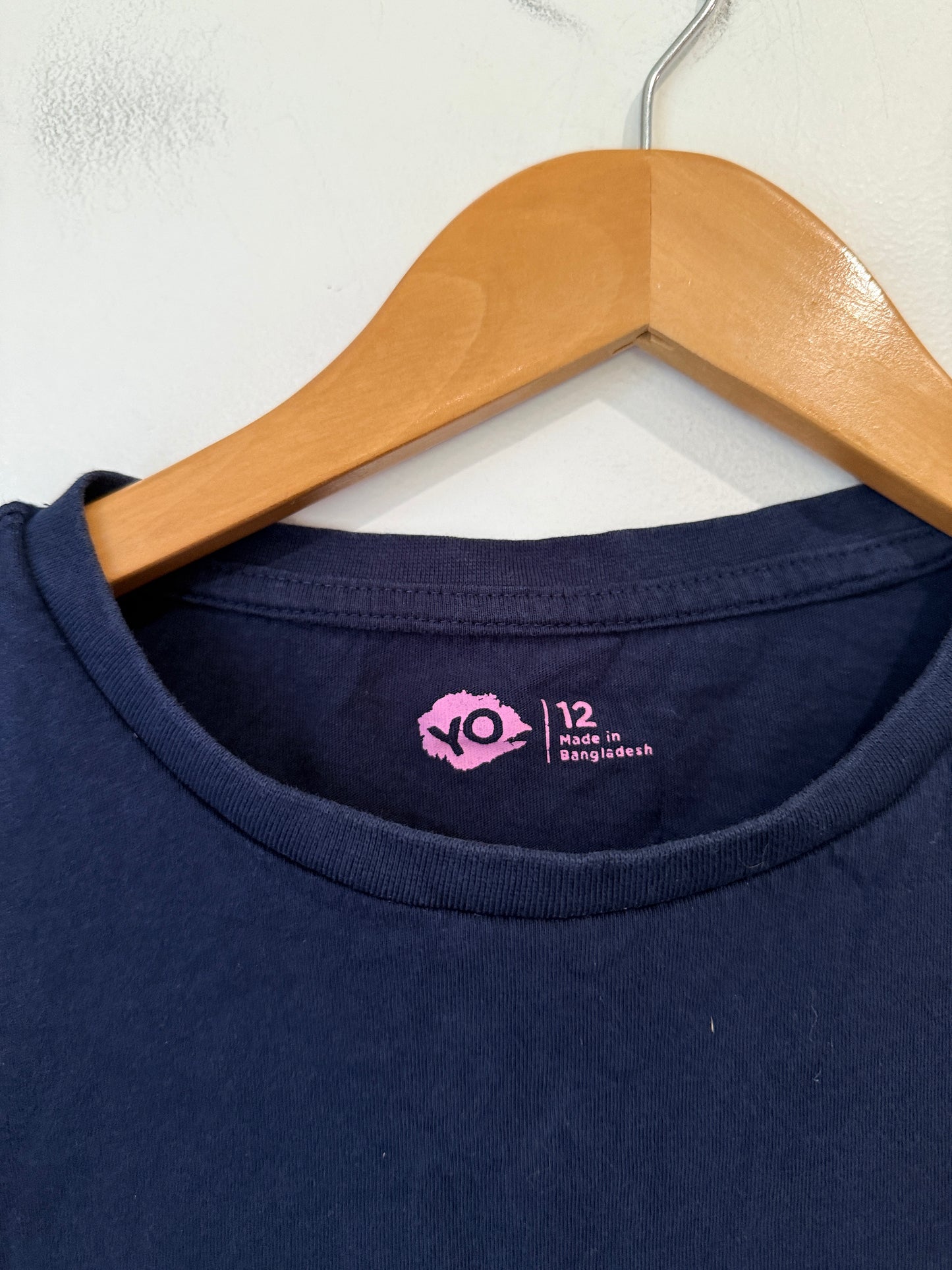Kids Navy Crew Neck Tee - Size 12