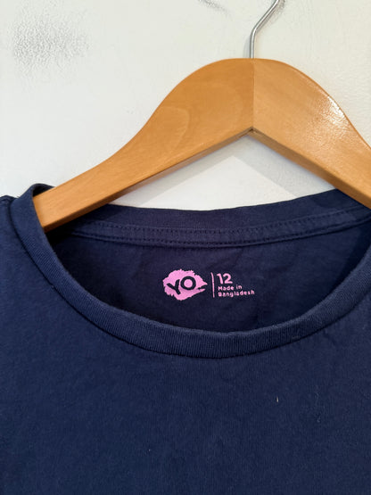 Kids Navy Crew Neck Tee - Size 12