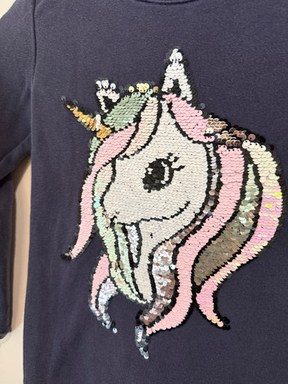 H&M Kids Navy Sequin Unicorn Top