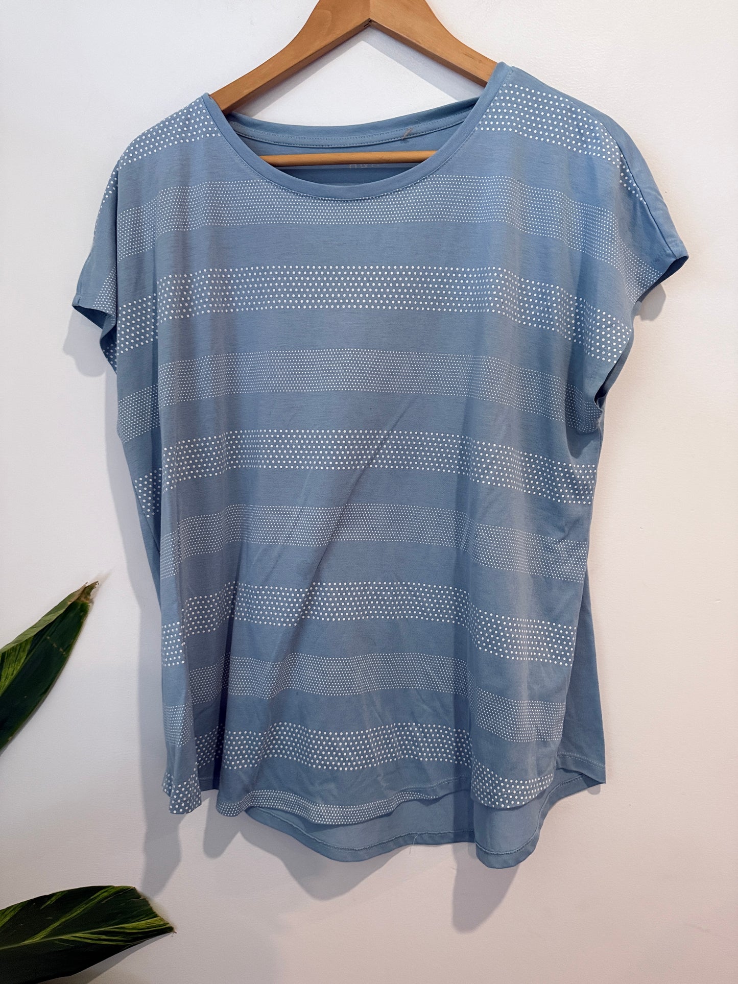 H&H Polka Dot Stripe Tee Size L
