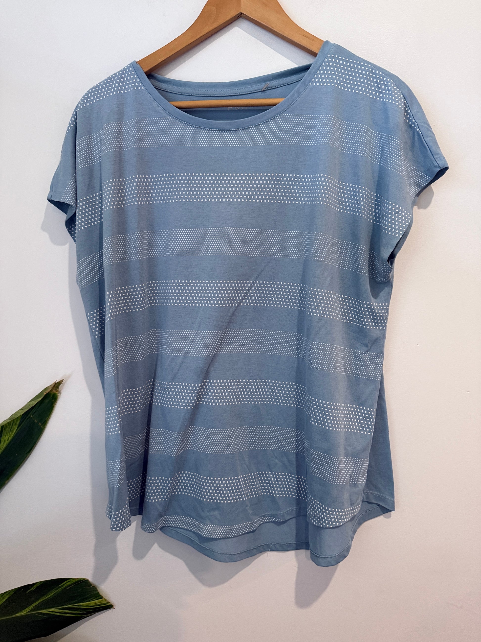 H&H Polka Dot Stripe Tee Size L