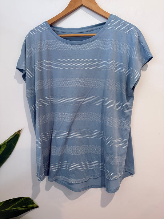 H&H Polka Dot Stripe Tee Size L
