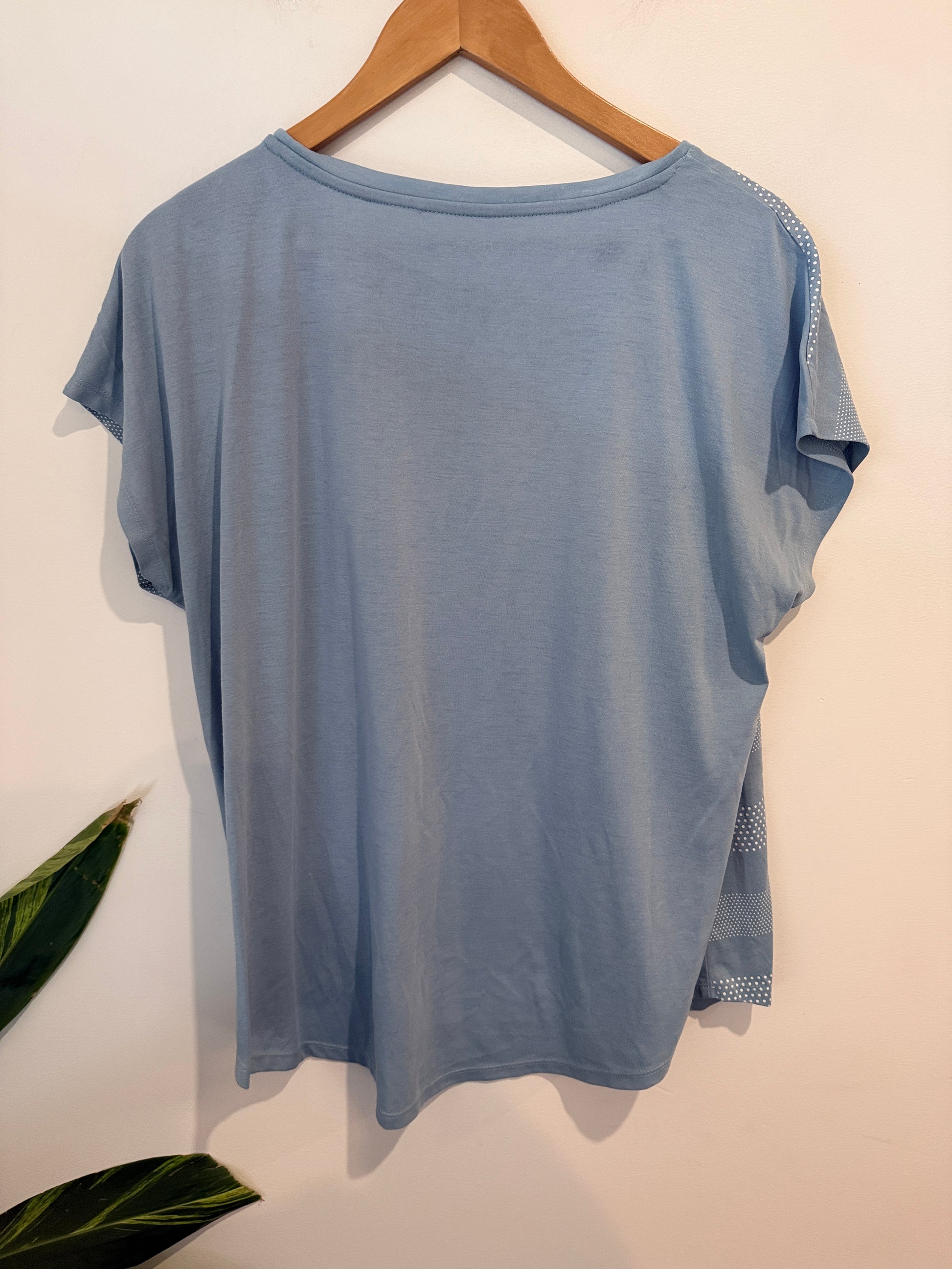 H&H Polka Dot Stripe Tee Size L