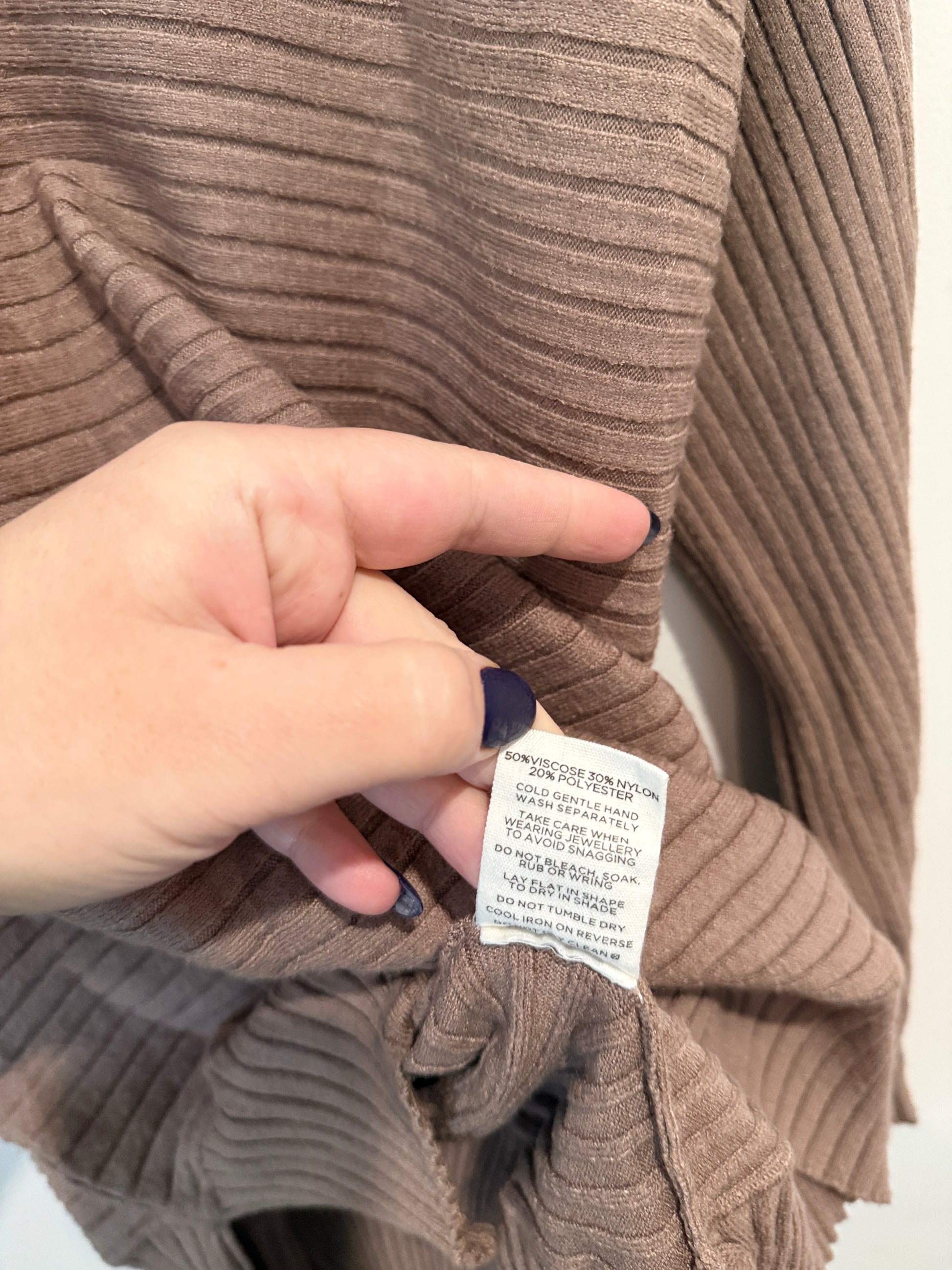 Glassons Taupe Ribbed Knit Sweater Size S