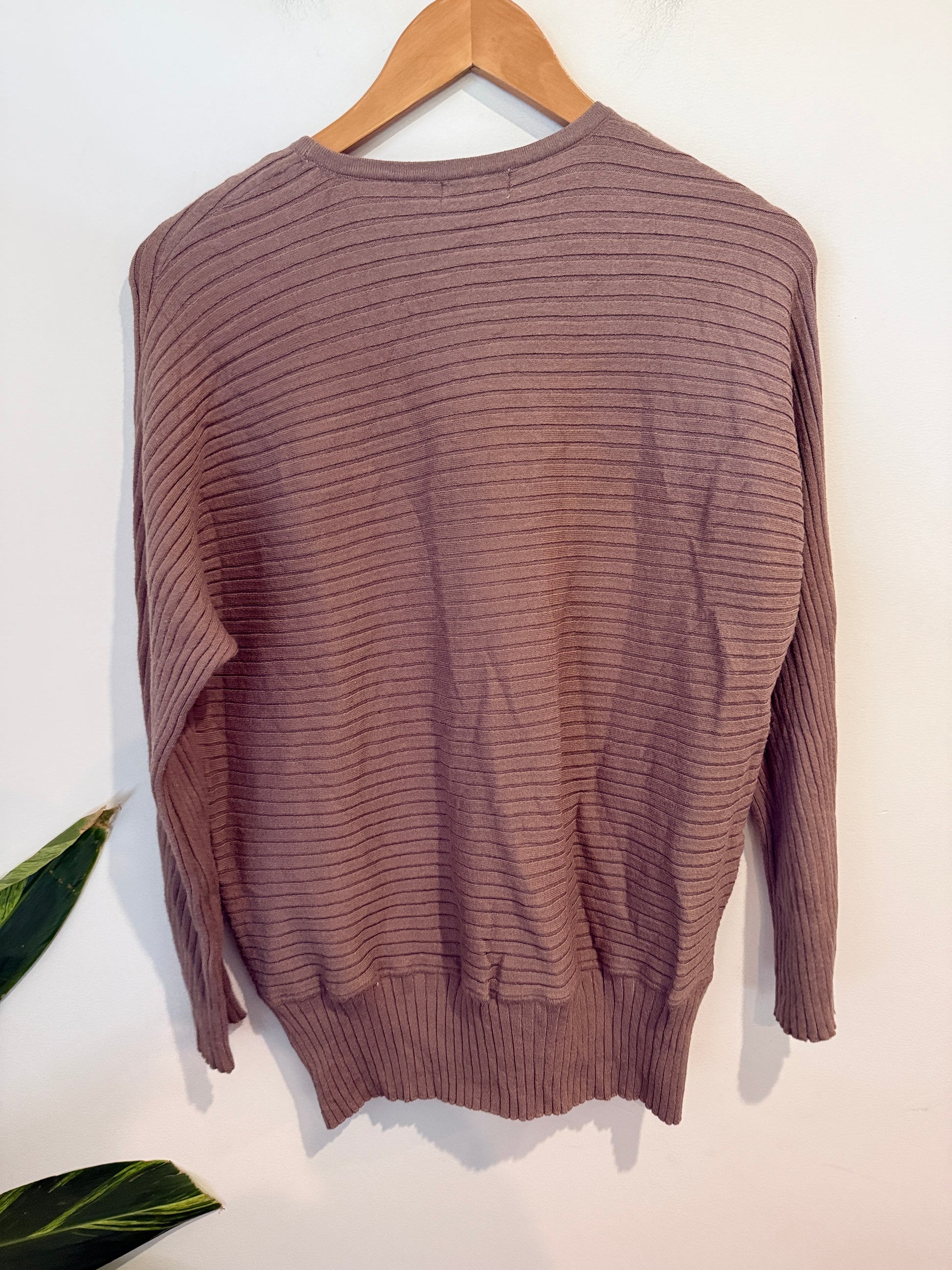 Glassons Taupe Ribbed Knit Sweater Size S
