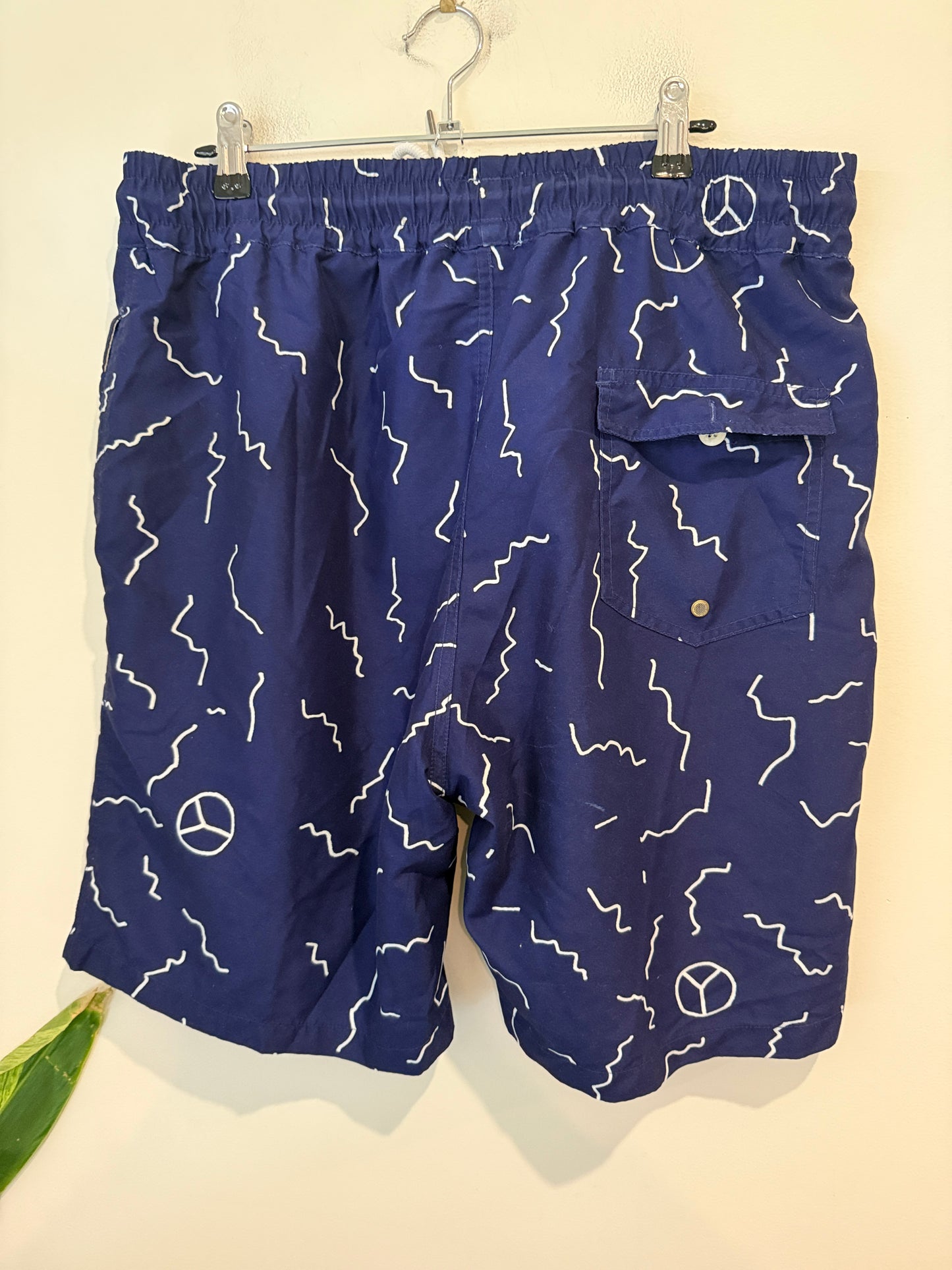 I Love Ugly Peace Sign Print Board Shorts Size XXL
