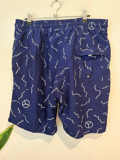 I Love Ugly Peace Sign Print Board Shorts Size XXL