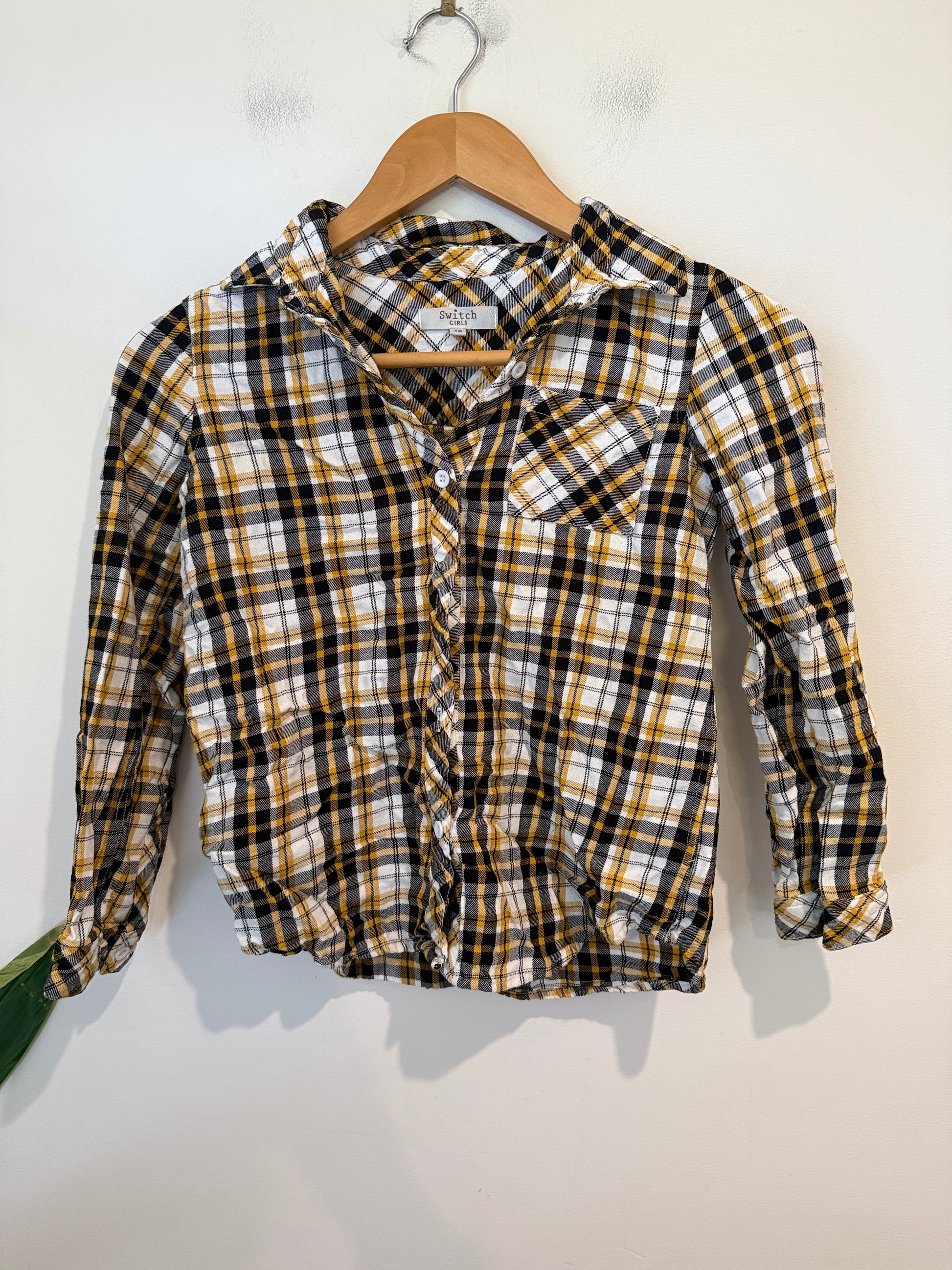 Switch Girls Plaid Flannel Shirt Size 10