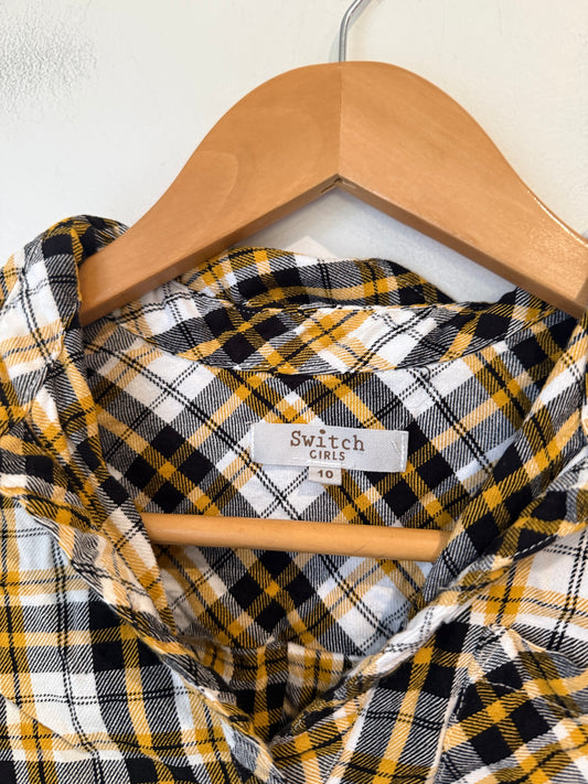 Switch Girls Plaid Flannel Shirt Size 10