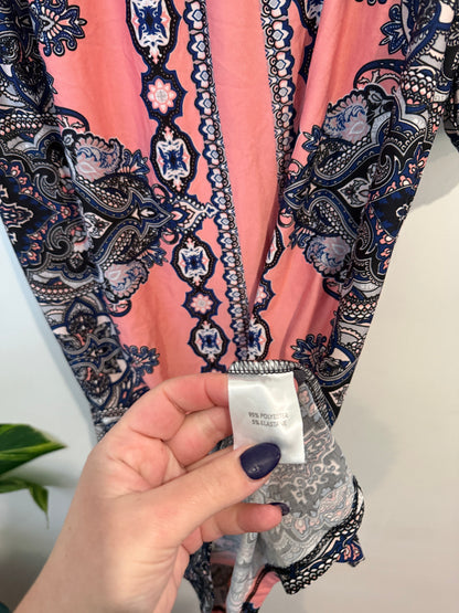 Brand Unknown Paisley Print Shift Dress Size U/arm to U/arm 54cm