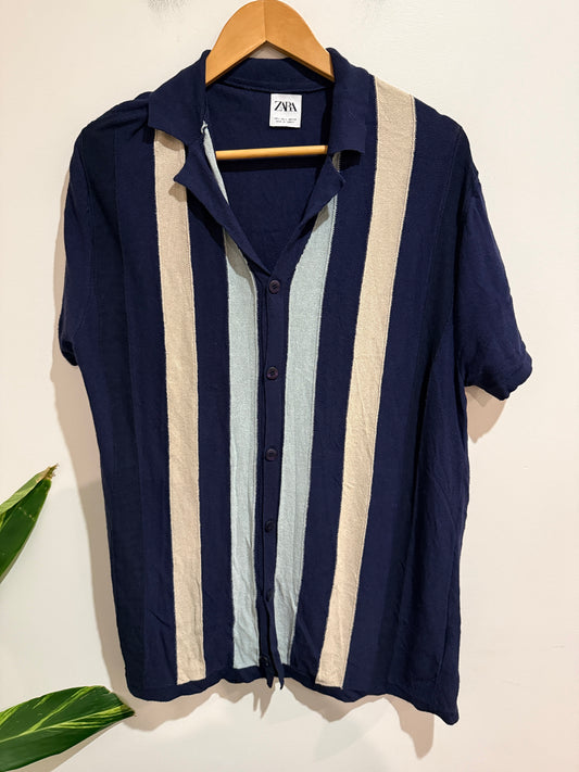 Zara Stripe Knit Shirt Size L
