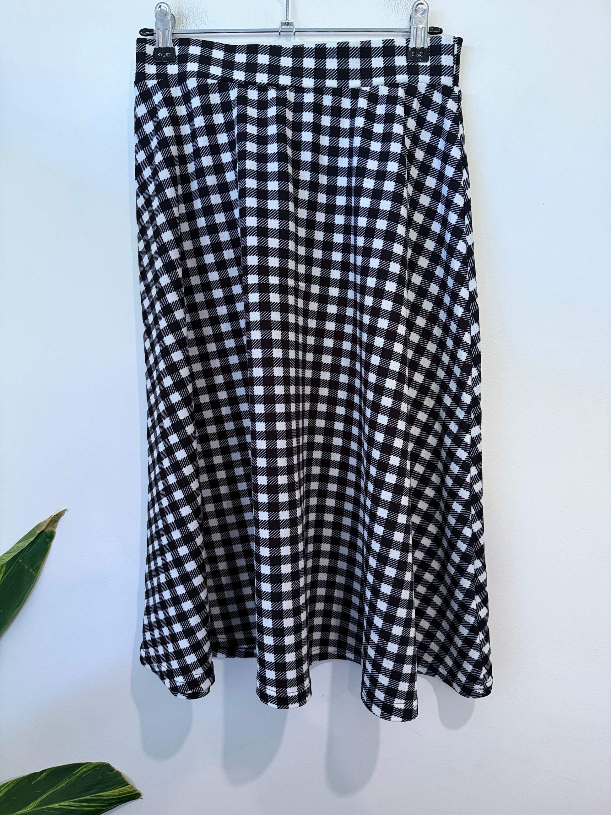 Mirrou Gingham Midi A-line Skirt Size S
