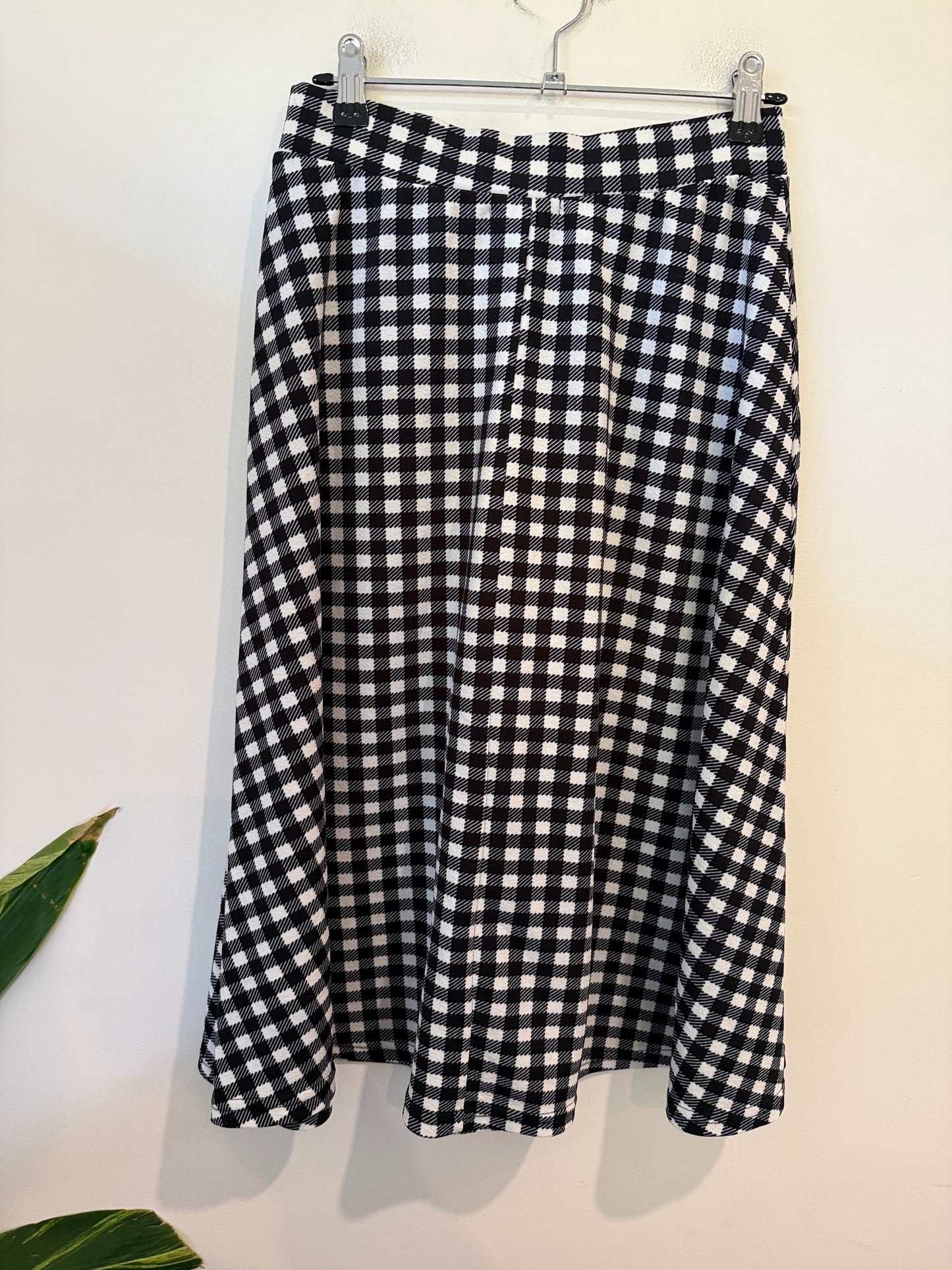 Mirrou Gingham Midi A-line Skirt Size S