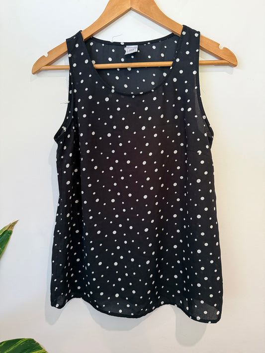 Clothing & Co Polka Dot Sleeveless Top Size 8