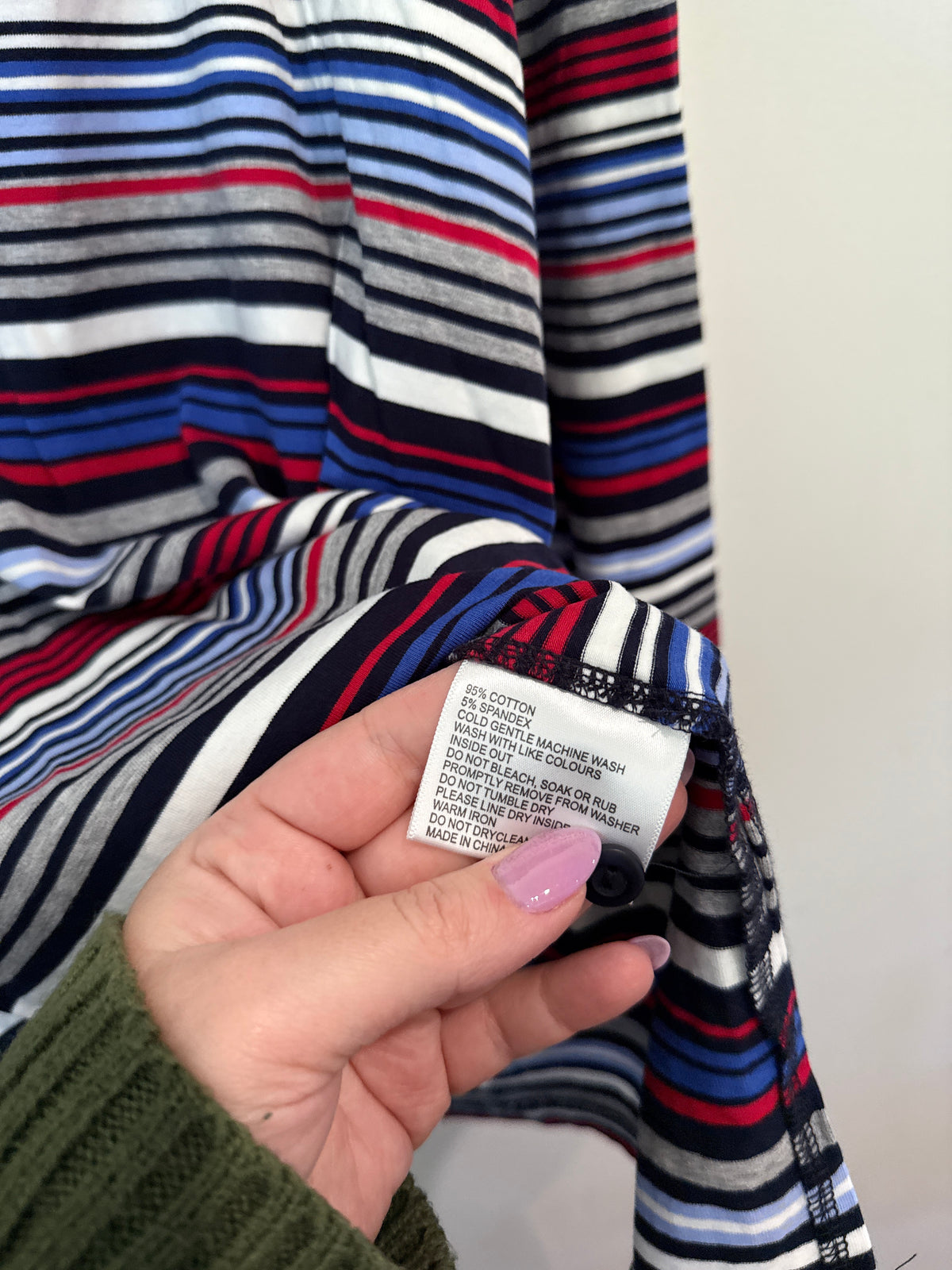 Black Pepper Striped Long-sleeve Polo Shirt Size 22 | U/Arm to U/Arm 62cm