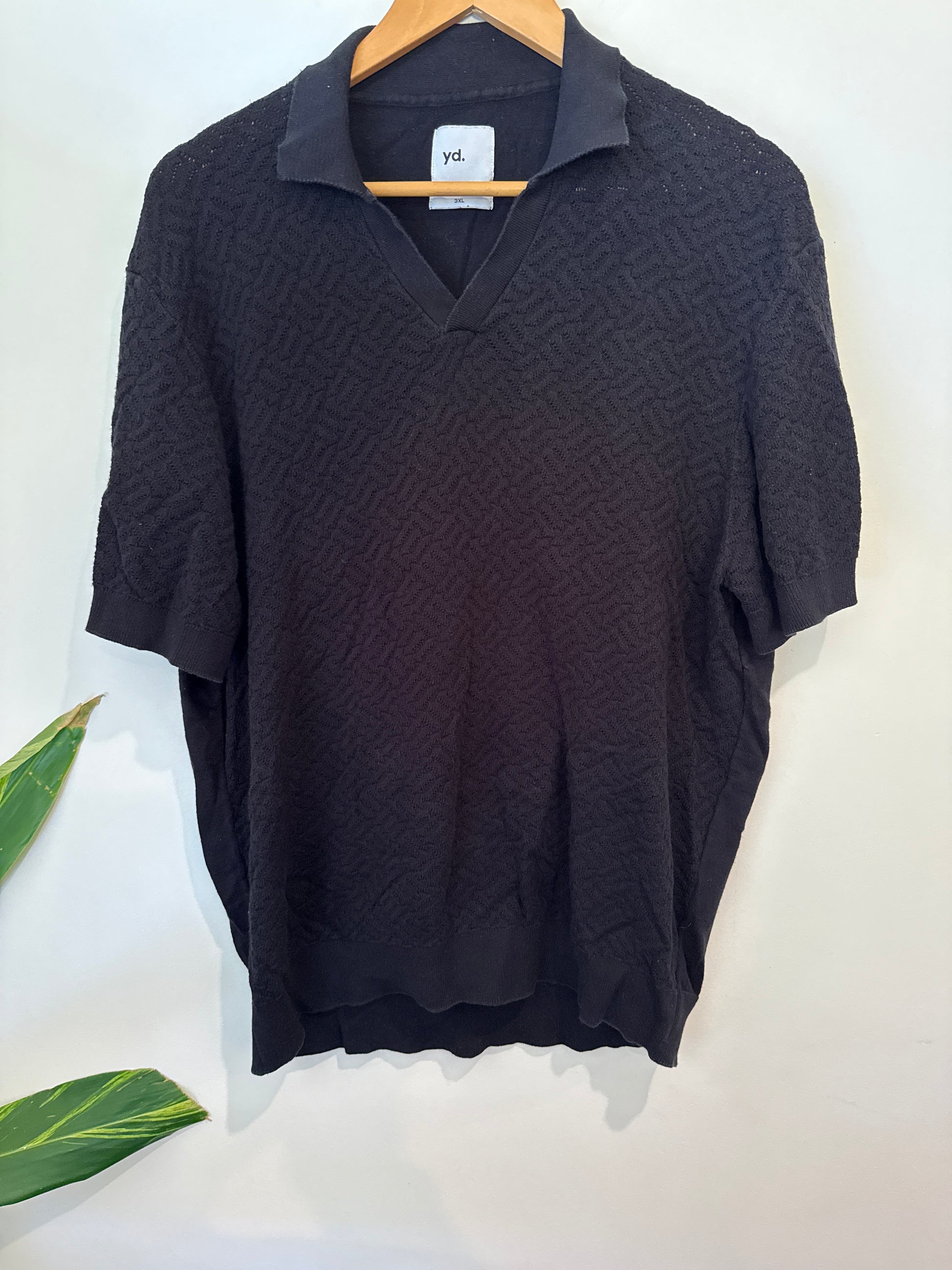 Yd. Textured Knit Polo Shirt Size 3XL | U/Arm to U/Arm 59cm