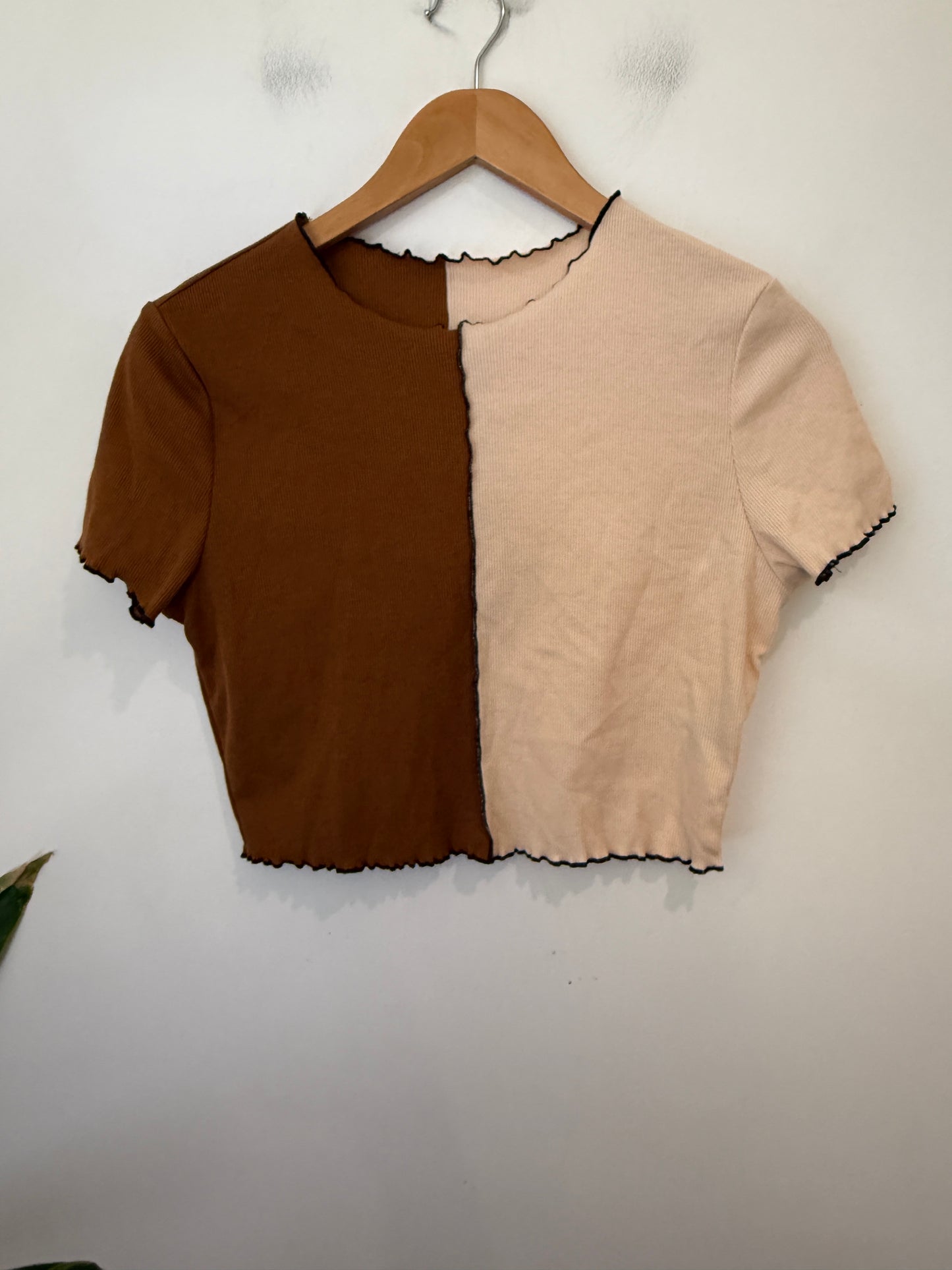 Shein Colorblock Crop Tee Size XL