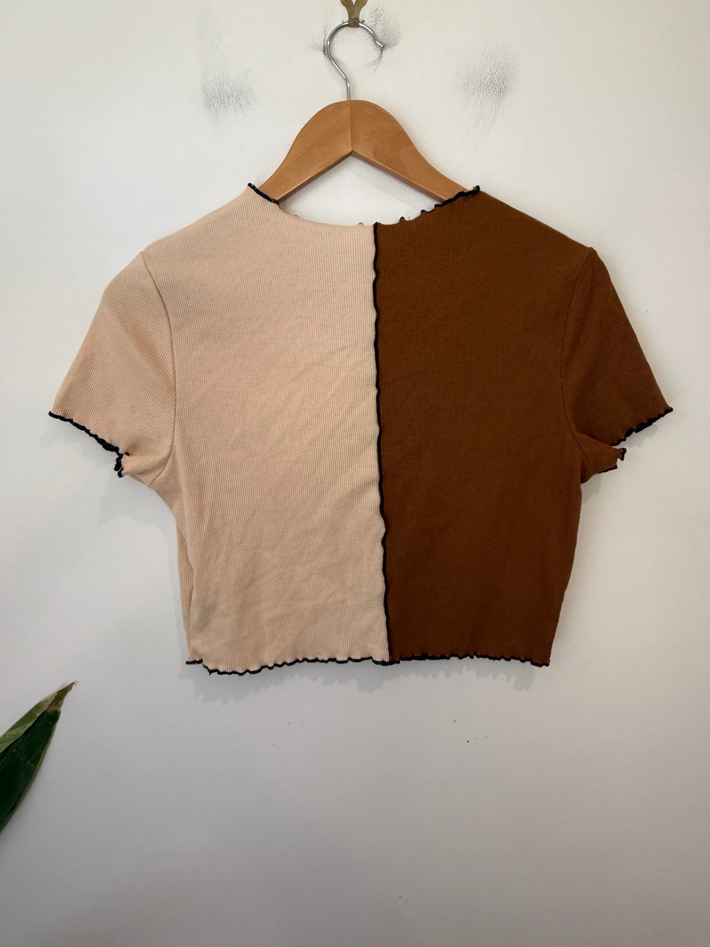 Shein Colorblock Crop Tee Size XL