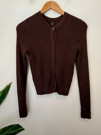 H & H Ribbed Knit Cardigan Size 12