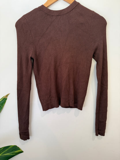 H & H Ribbed Knit Cardigan Size 12