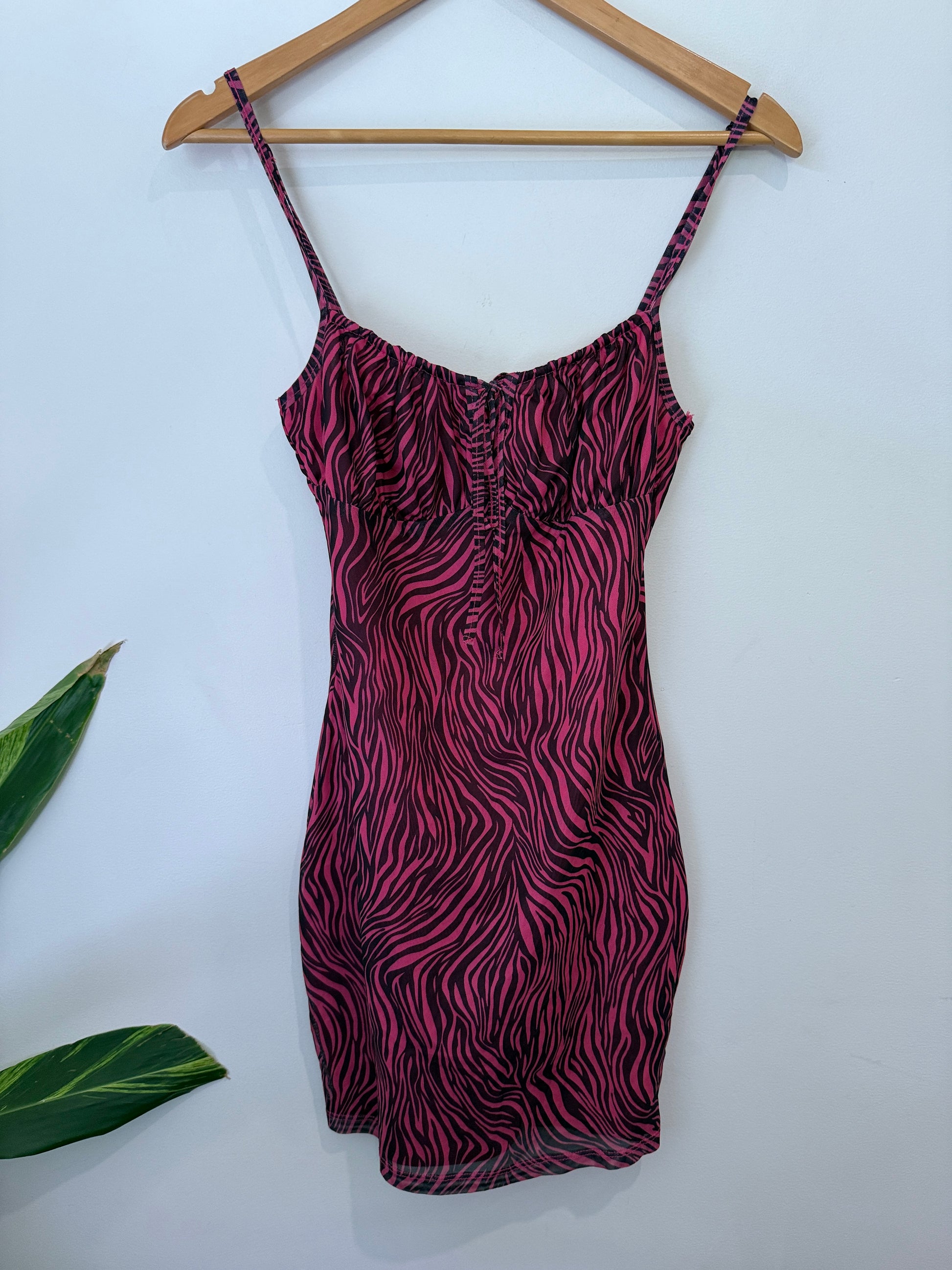 Shein Zebra-print Slip Dress Size M