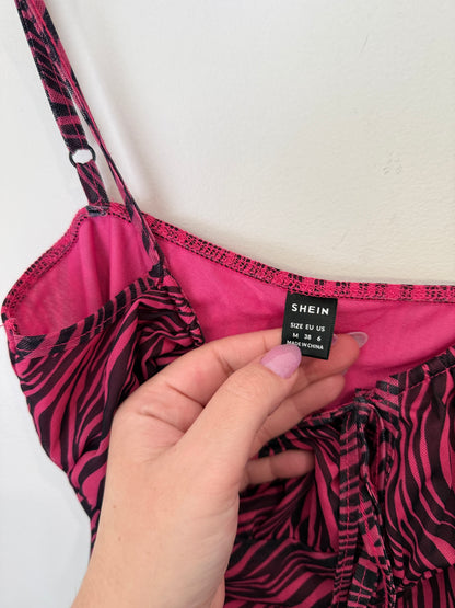 Shein Zebra-print Slip Dress Size M