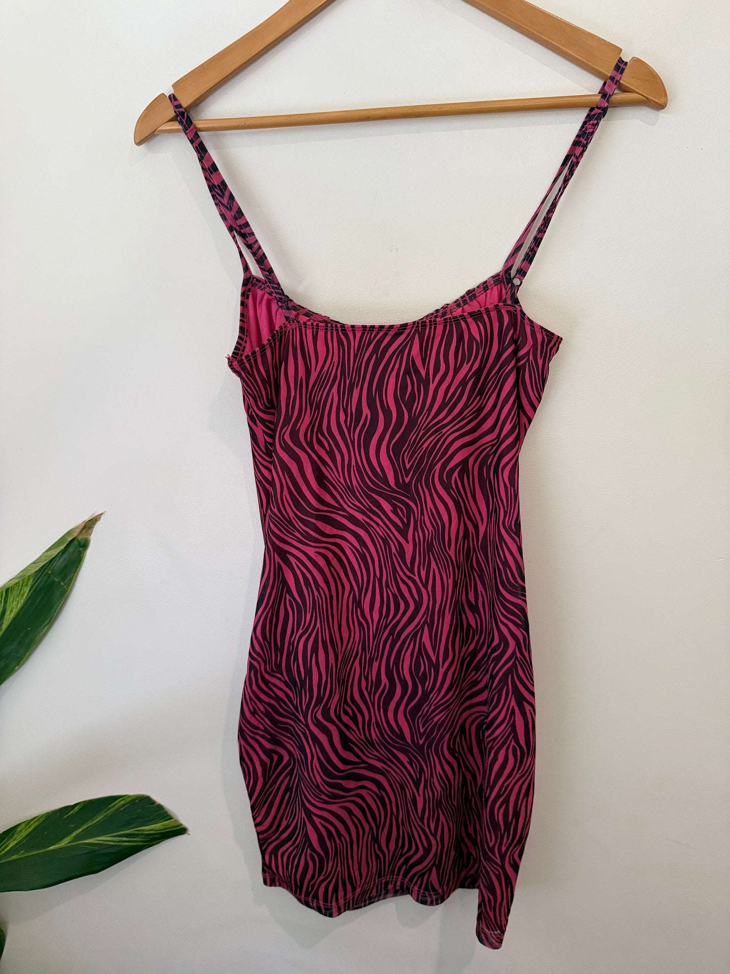 Shein Zebra-print Slip Dress Size M