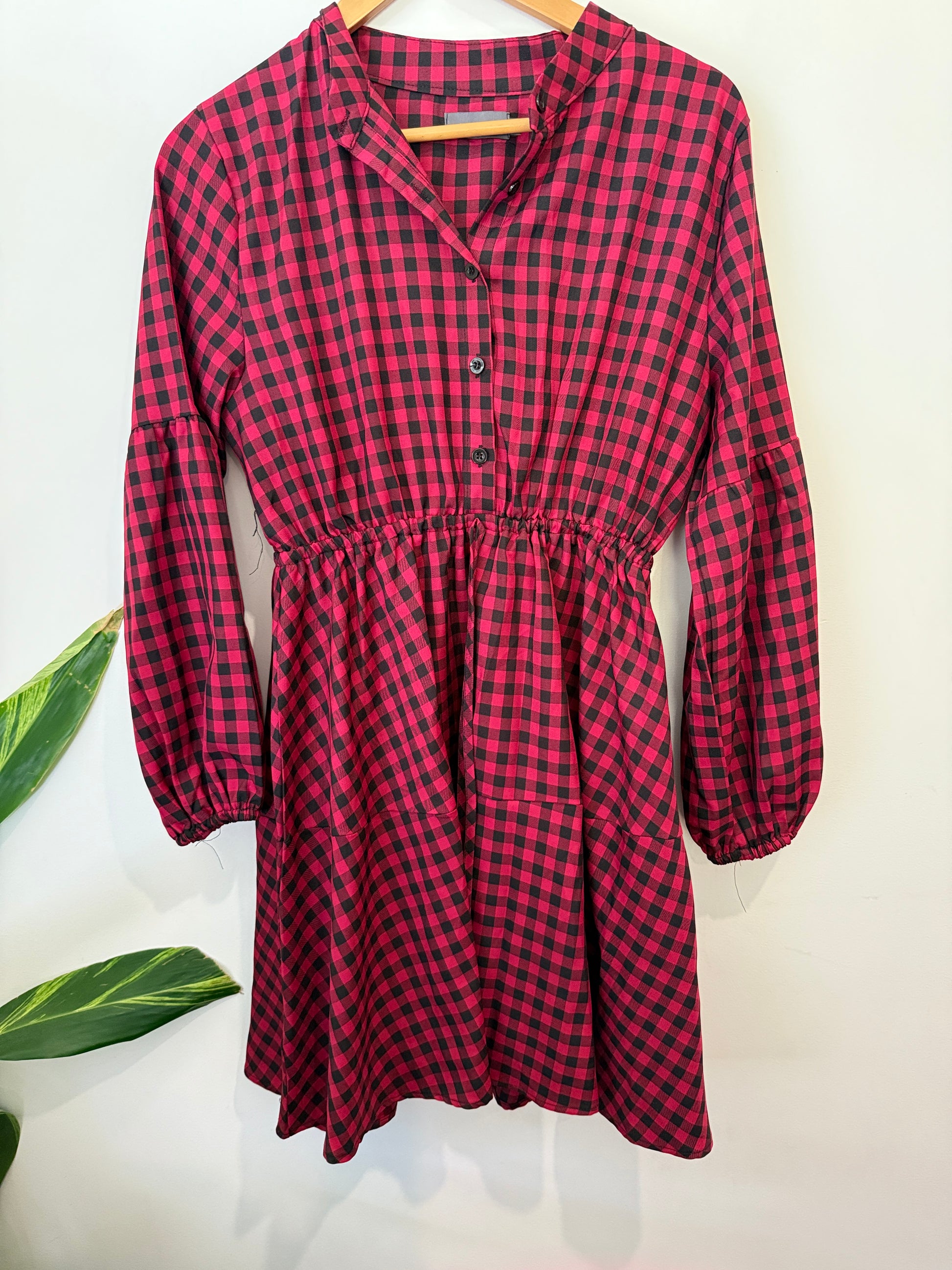 Mirrou Gingham Mini Dress Size 12