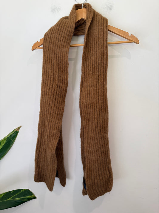 MERINO MINK Ribbed Knit Scarf