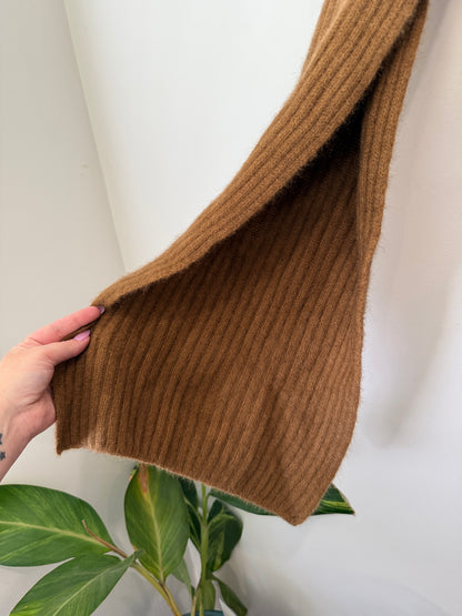 MERINO MINK Ribbed Knit Scarf
