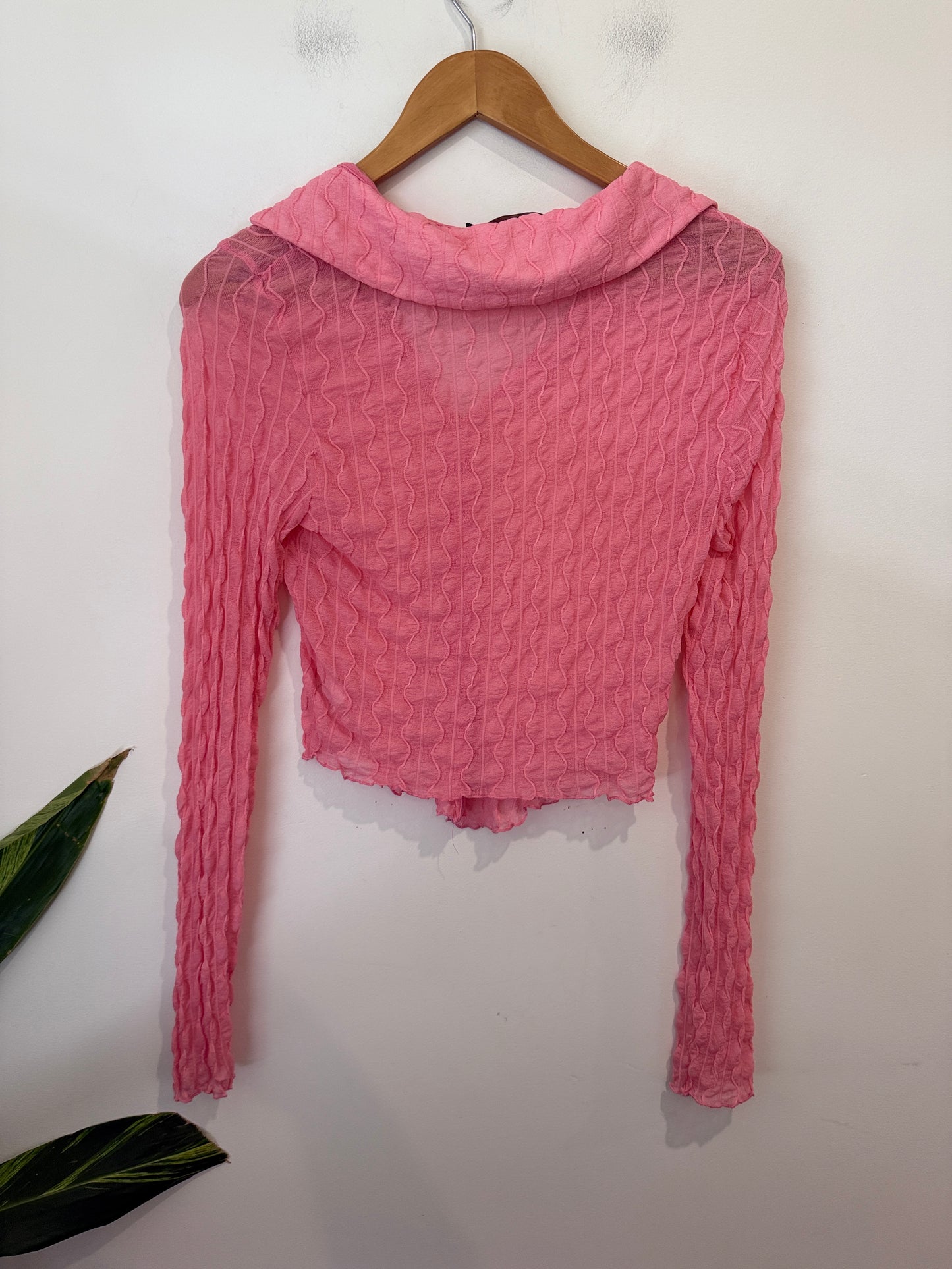 Mirrou Textured Button-front Top Size S