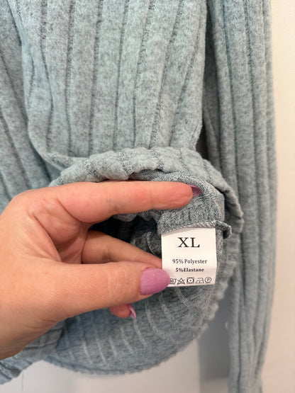 Brand Unknown Ribbed-knit Pullover Sweater Size XL | U/Arm to U/Arm 42cm