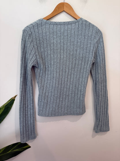 Brand Unknown Ribbed-knit Pullover Sweater Size XL | U/Arm to U/Arm 42cm