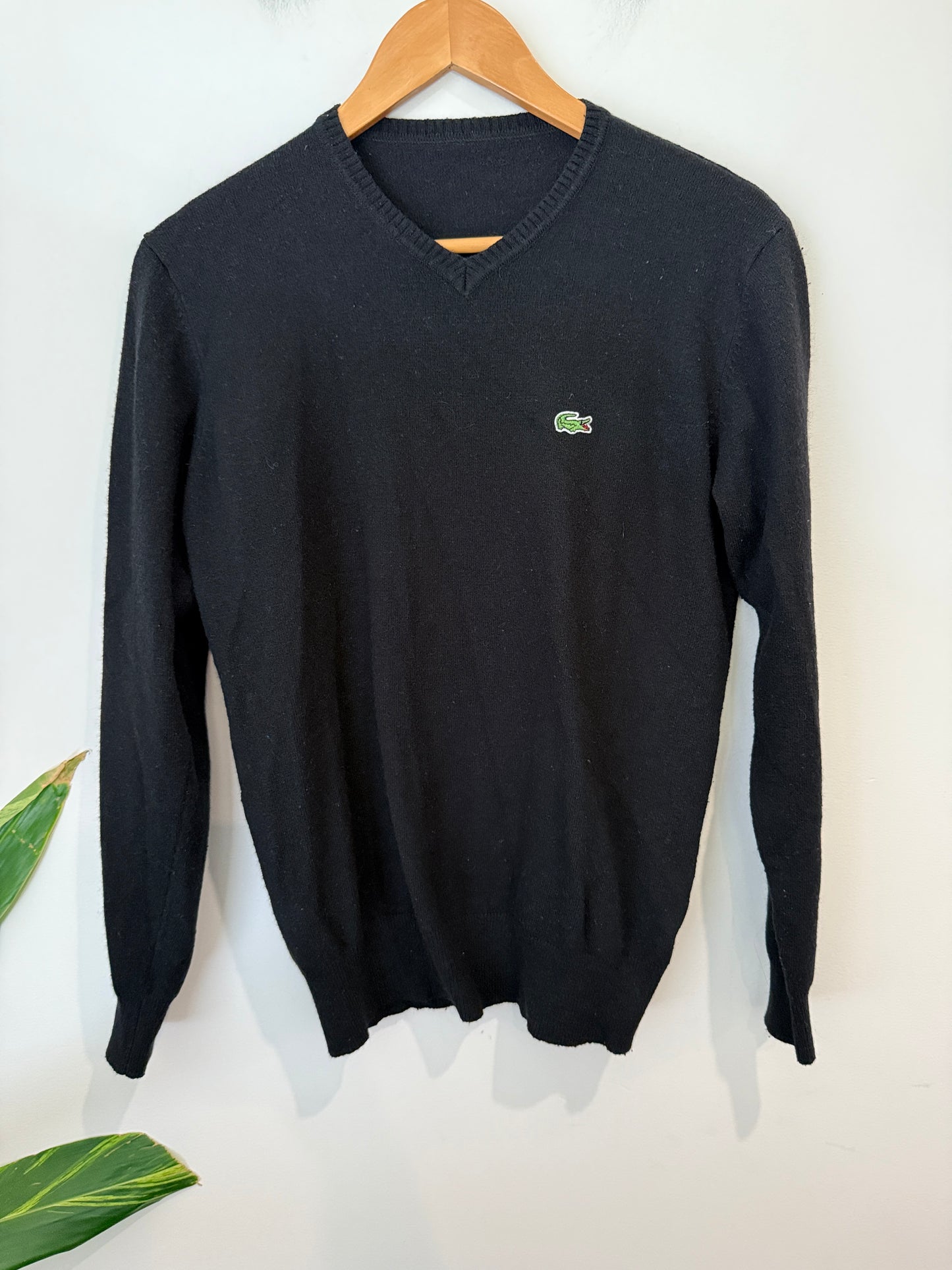 Lacoste V-neck Sweater Size U/Arm to U/Arm 49cm