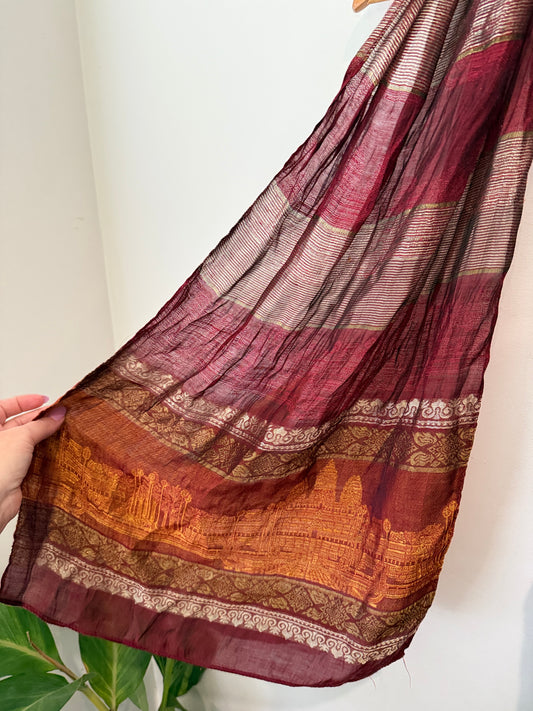Striped Silk Scarf