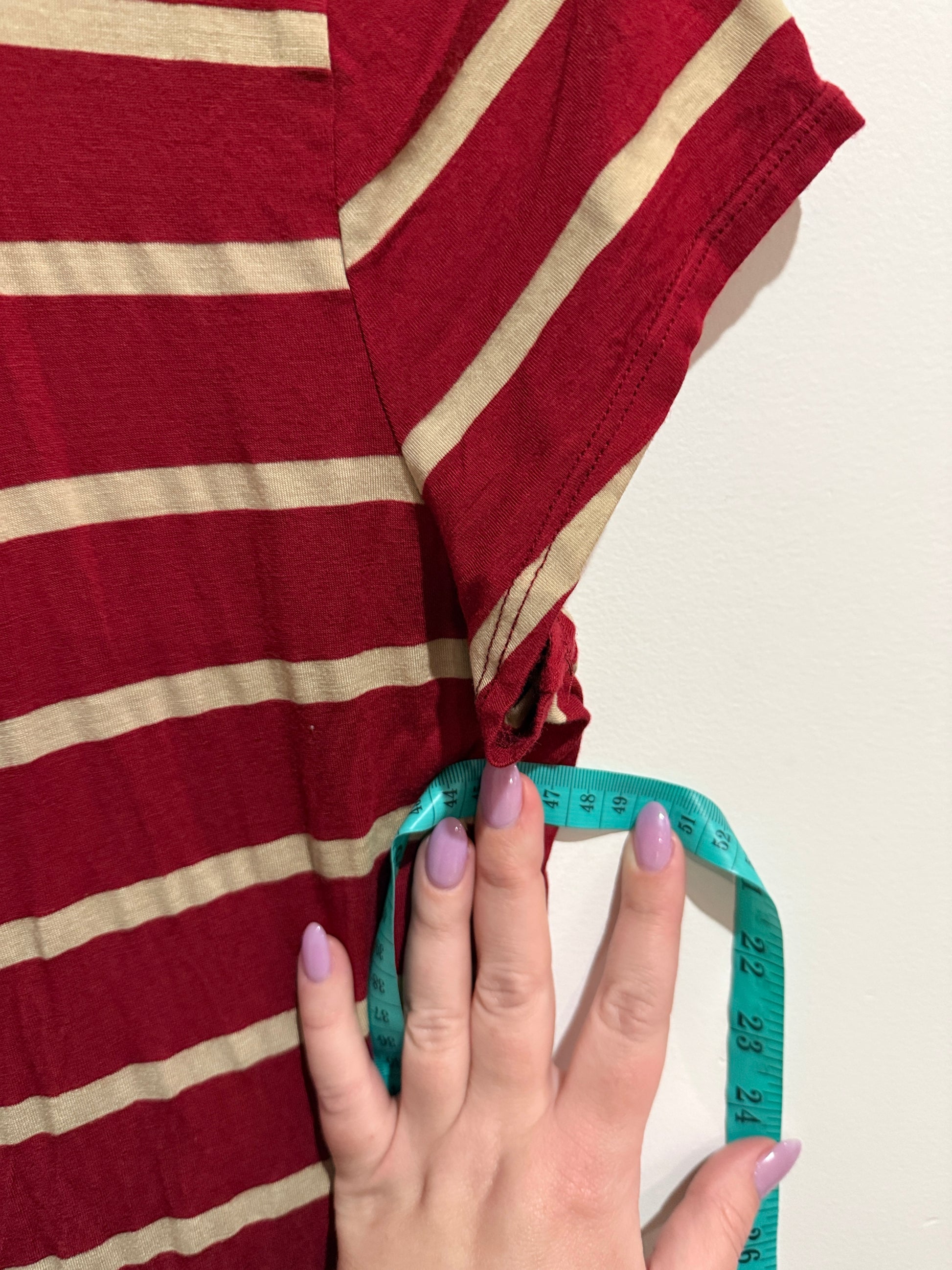 Toto Collection Striped Short-sleeve Dress Size U/Arm to U/Arm 47cm