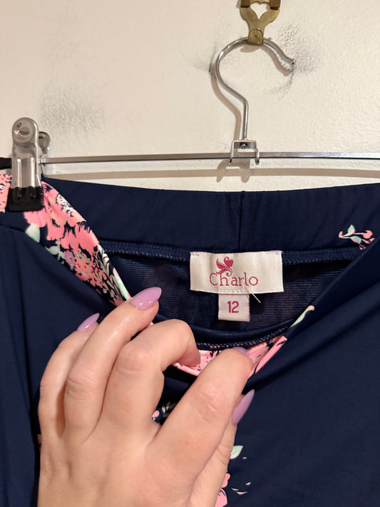 Charlo Floral Meow Skirt Size 12