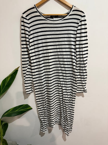 Bassike Striped Long-sleeve Dress Size XS
