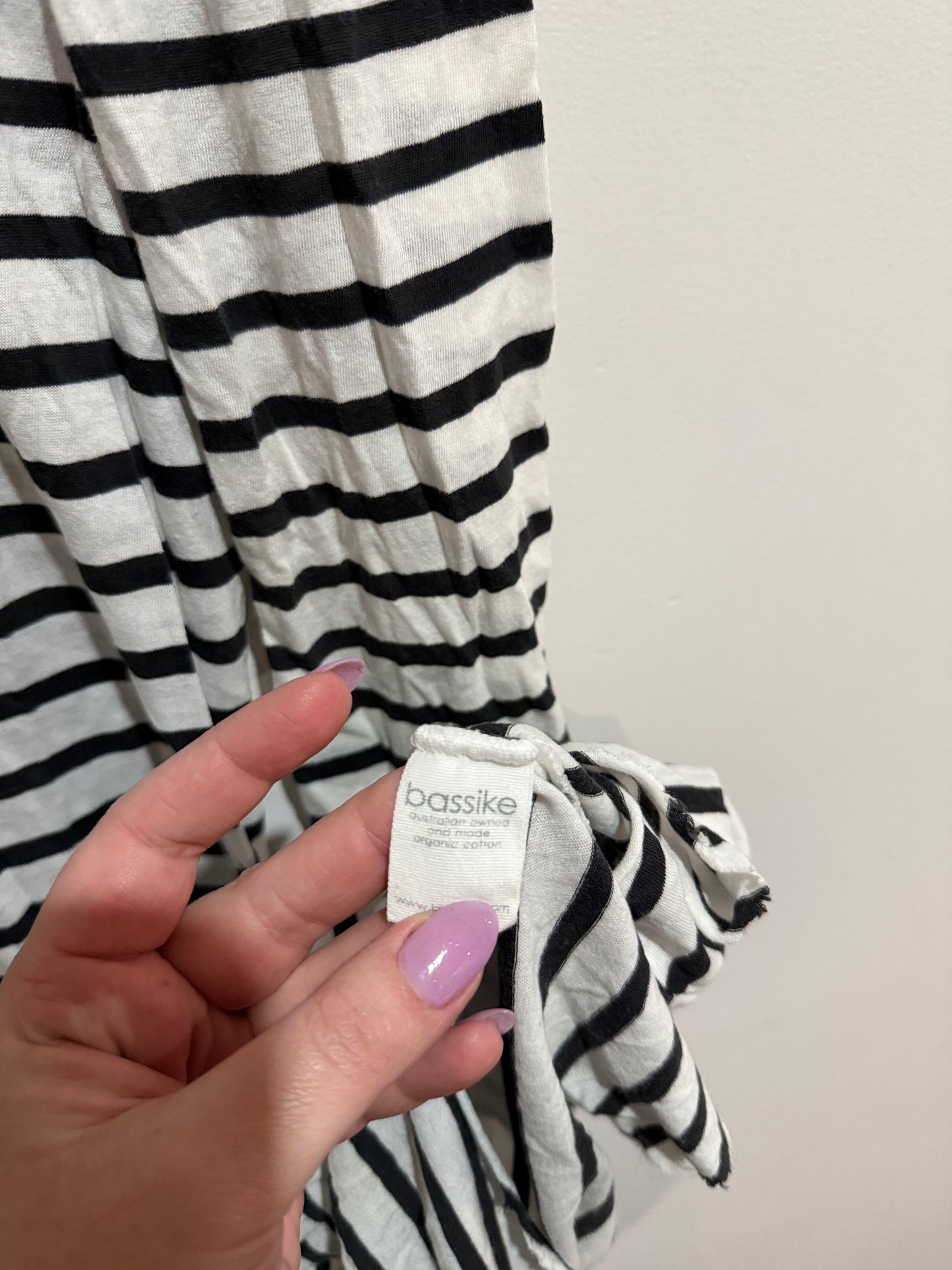 Bassike Striped Long-sleeve Dress Size XS