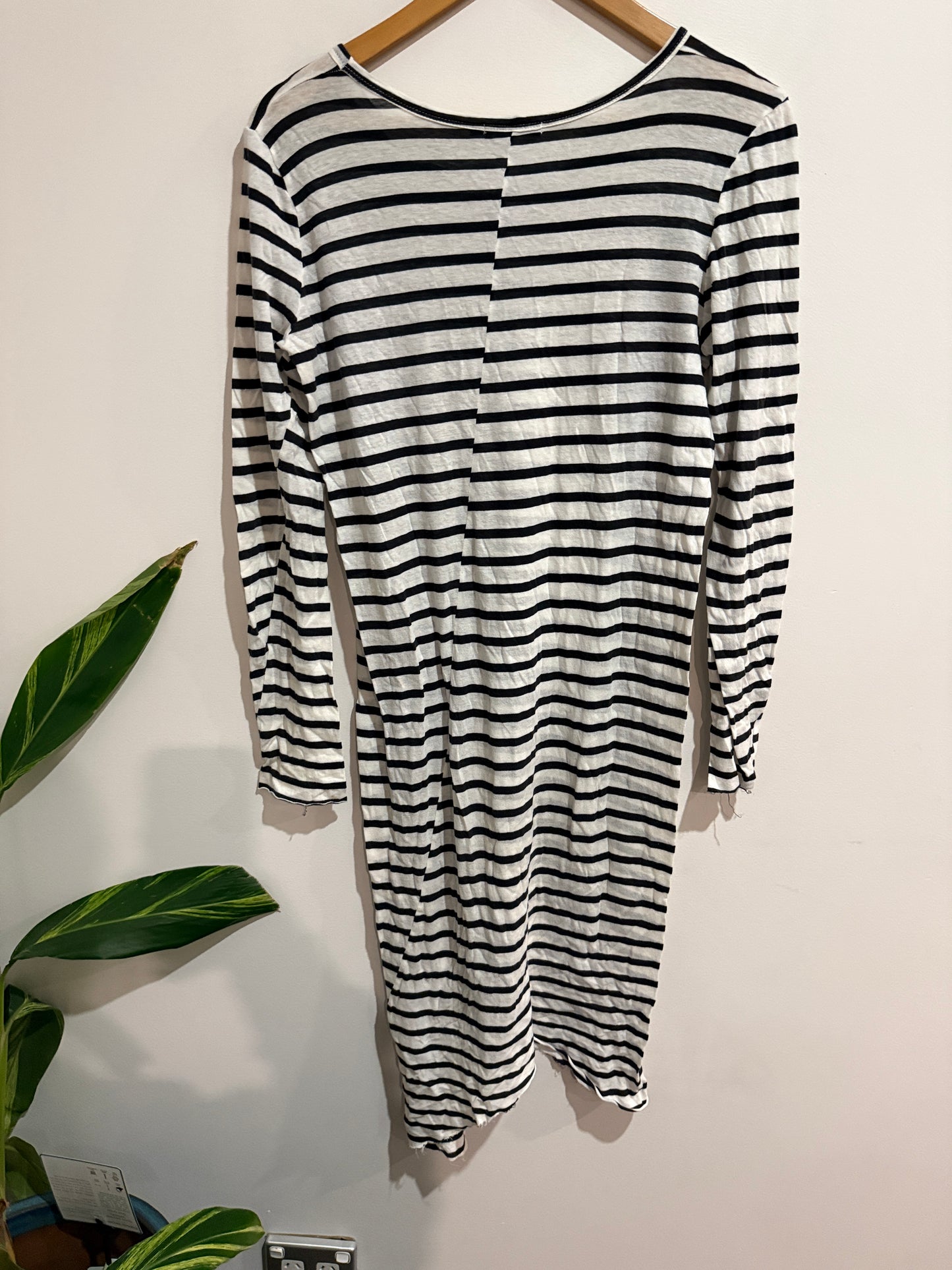 Bassike Striped Long-sleeve Dress Size XS