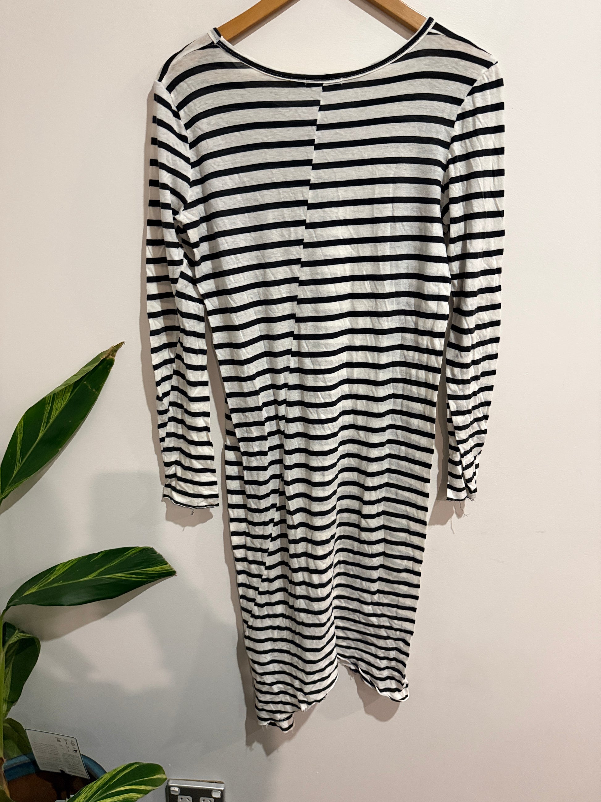 Bassike Striped Long-sleeve Dress Size XS