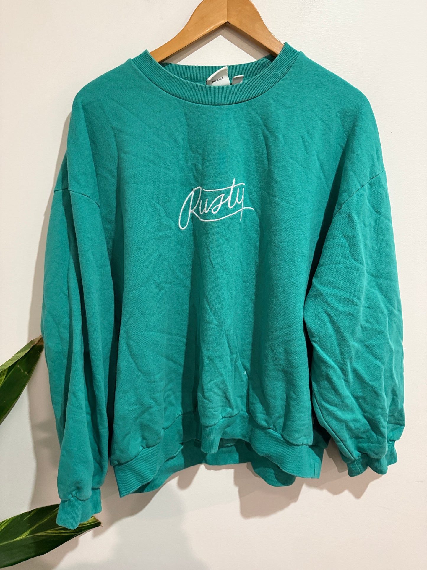 Rusty Oversize Crew Neck Sweatshirt Size 14