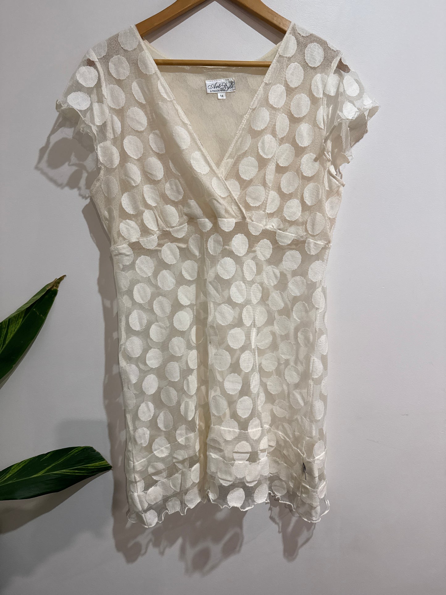 Art Style Size 14 Polka Dot Mesh Shirt
