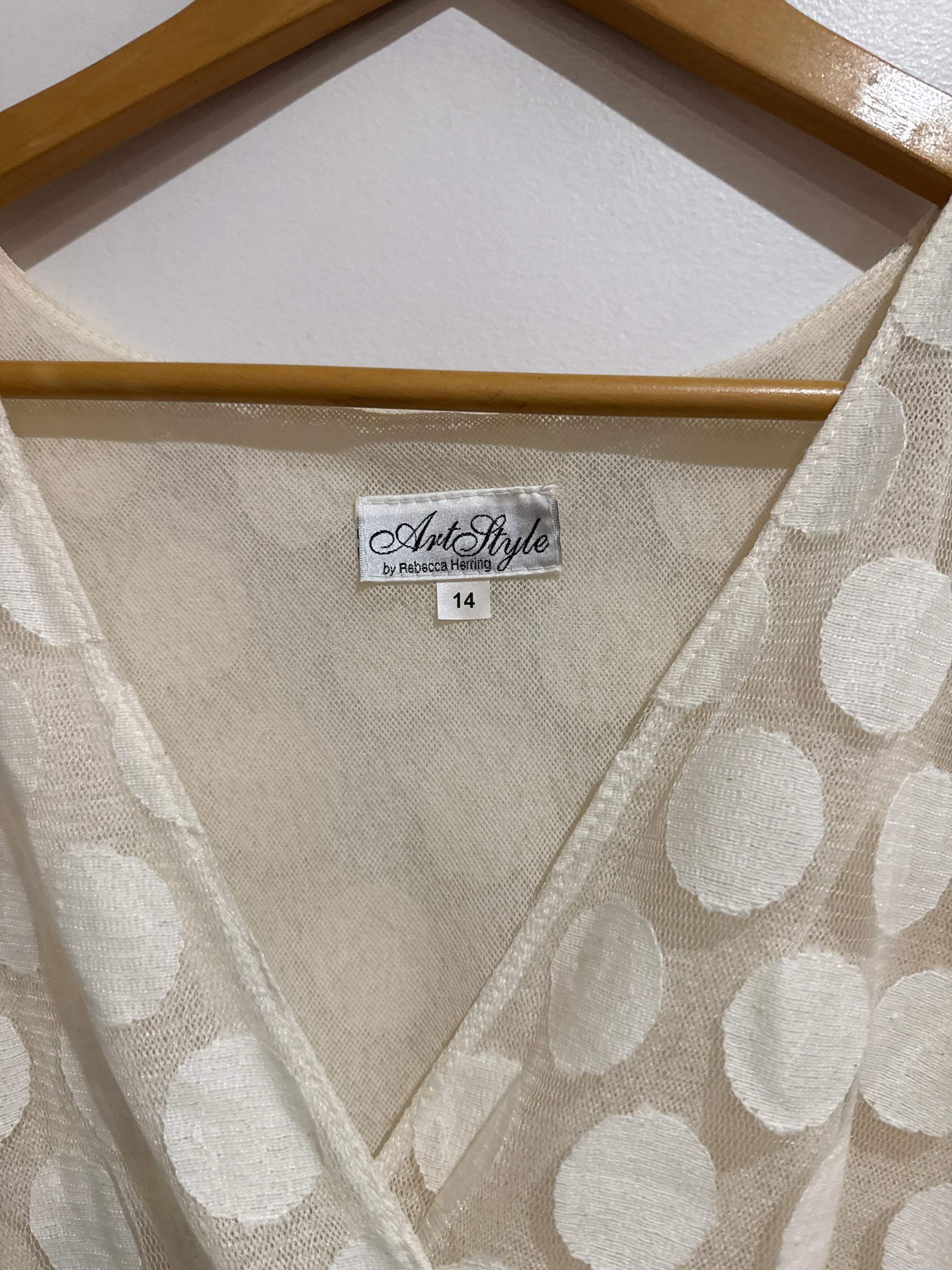 Art Style Size 14 Polka Dot Mesh Shirt