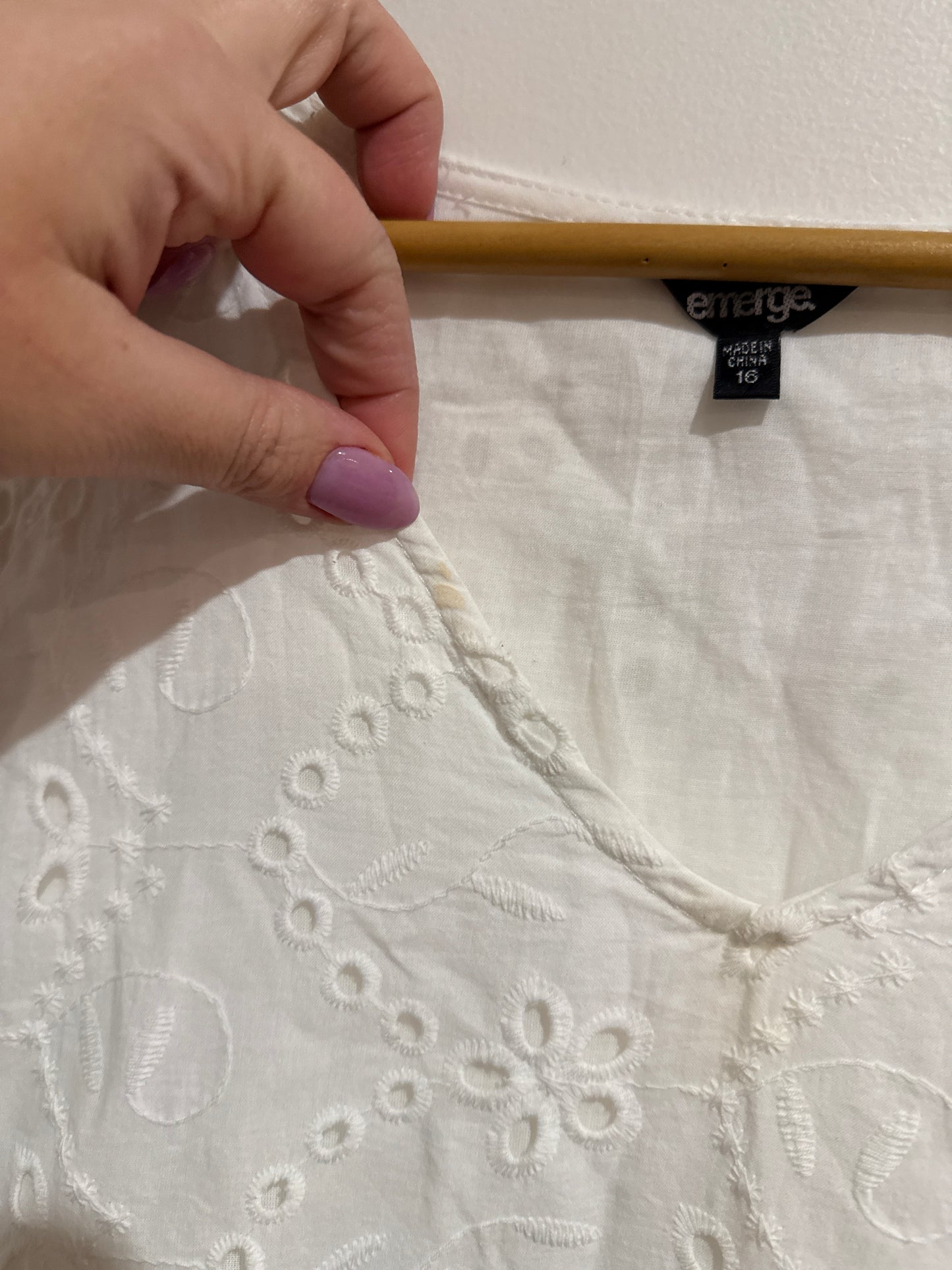 Emerge Size 16 Broderie Tiered Dress