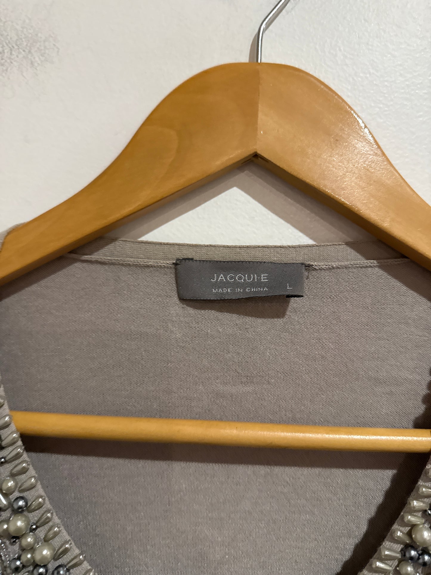Jacqui.E Size L Beaded Collar Cardigan