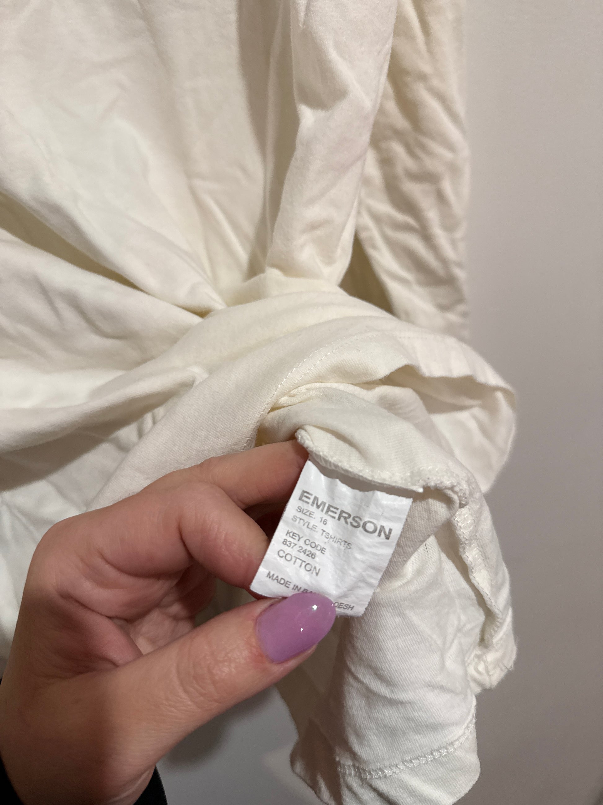 Emerson Size 16 White Long Sleeve Top